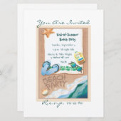 Beach Party © Einladung (Vorne/Hinten)