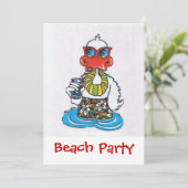 Beach Party Einladung (Stehend Vorderseite)