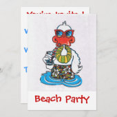 Beach Party Einladung (Vorne/Hinten)