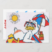 Beach Party Einladung (Vorne/Hinten)