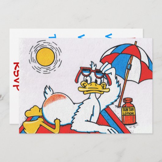 Beach Party Einladung (Vorne/Hinten)