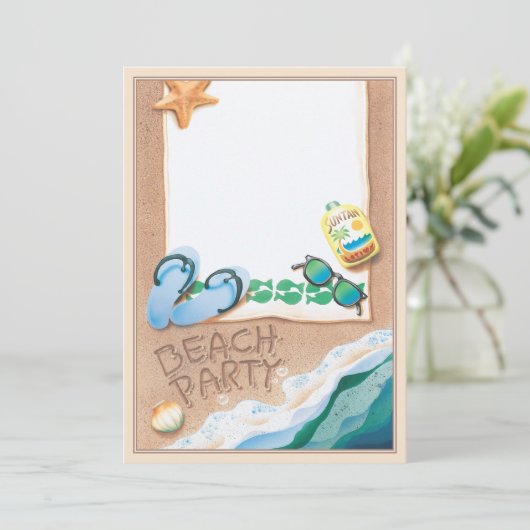 Beach Party © Einladung (Stehend Vorderseite)