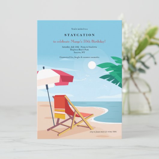 Beach Party Einladung (Stehend Vorderseite)