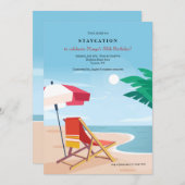 Beach Party Einladung (Vorne/Hinten)