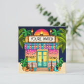 BEACH-PARTY EINLADUNG (Stehend Vorderseite)