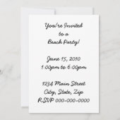 Beach Party Einladung (Rückseite)