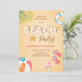 Beach Party Einladung Beach Birthday GRILLEN Summe (Stehend Vorderseite)