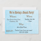 Beach Party Einladung kann Personalisiert sein (Rückseite)