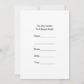 Beach Party Einladung - Party Invi (Rückseite)