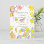 Beach Party Einladung zum Geburtstag (Stehend Vorderseite)