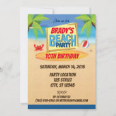 Beach Party Einladung zum Geburtstag (Vorderseite)
