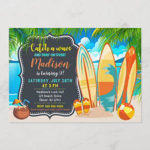 Beach Party Einladung zum Geburtstag, Party im Som