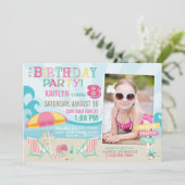 Beach Party Einladungen zum Geburtstag (Stehend Vorderseite)