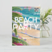Beach Party Event Bar Tropical Club Flyer Einladung (Stehend Vorderseite)