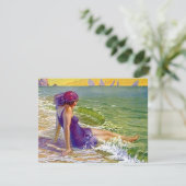 Beach Party Flapper Era Style Cloche Einladung (Stehend Vorderseite)