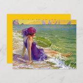 Beach Party Flapper Era Style Cloche Einladung (Vorne/Hinten)