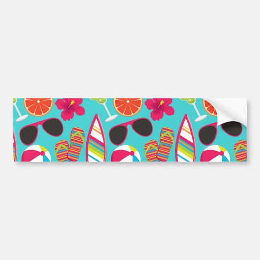 Beach Party Flip Flops Sonnenbrille Beach Ball Aqu Autoaufkleber (Vorne)