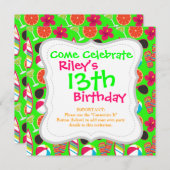 Beach Party Flip Flops Sonnenbrille Beach Ball Gre Einladung (Vorne/Hinten)