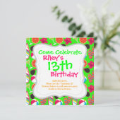 Beach Party Flip Flops Sonnenbrille Beach Ball Gre Einladung (Stehend Vorderseite)