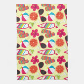 Beach Party Flip Flops Sonnenbrille BeachBall Gelb Geschirrtuch (Vertikal)