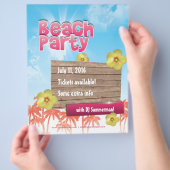Beach Party Flyer - einseitig, vollständig anpassb (Hand)