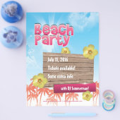 Beach Party Flyer - einseitig, vollständig anpassb (Einzeln)