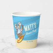 Beach Party Fügen Sie Ihren Namen Cool Surfpolar B Pappbecher (Vorderseite)