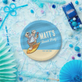 Beach Party Fügen Sie Ihren Namen Cool Surfpolar B Pappteller (Party)