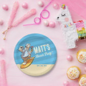 Beach Party Fügen Sie Ihren Namen Cool Surfpolar B Pappteller (Party)