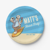 Beach Party Fügen Sie Ihren Namen Cool Surfpolar B Pappteller (Vorderseite)