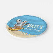 Beach Party Fügen Sie Ihren Namen Cool Surfpolar B Pappteller (Schrägansicht)