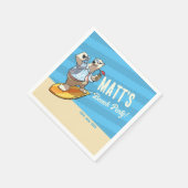 Beach Party Fügen Sie Ihren Namen Cool Surfpolar B Serviette (Ecke)