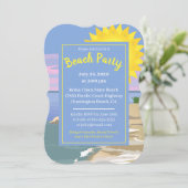 Beach Party Fun Einladung (Stehend Vorderseite)