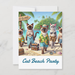 Beach Party für Cat-Liebhaber Hawaii Thema Postkarte