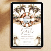 Beach Party Geburtstag Pastel Sand Ringboje Einladung