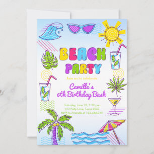 Beach Party Girl Birthday Einladung