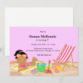 Beach Party (Girl) Einladung (Vorne/Hinten)