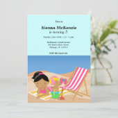 Beach Party (Girl) Einladung (Stehend Vorderseite)