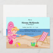 Beach Party (Girl) Einladung (Vorne/Hinten)