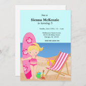 Beach Party (Girl) Einladung (Vorne/Hinten)