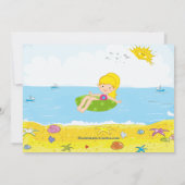 Beach Party Girl Swimming Geburtstag Einladung (Rückseite)