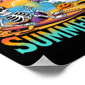 Beach Party Halloween Vibes Summerween Skeleton Gh Poster (Ecke)