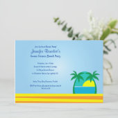 Beach Party individuelle Einladung (Stehend Vorderseite)