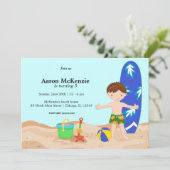 Beach Party (Junge) Einladung (Stehend Vorderseite)