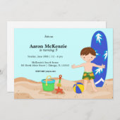 Beach Party (Junge) Einladung (Vorne/Hinten)