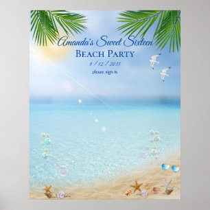 Beach Party Luau 16 . Geburtstag Seashells Seagull Poster