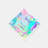 Beach Party Meerjungfrau Schwänze Kindergeburtstag Serviette (Ecke)