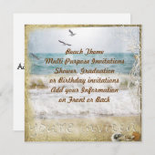 Beach Party Mehrzweckeinladung Einladung (Vorne/Hinten)