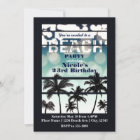 Beach Party Palmen Tropengrün Vintag