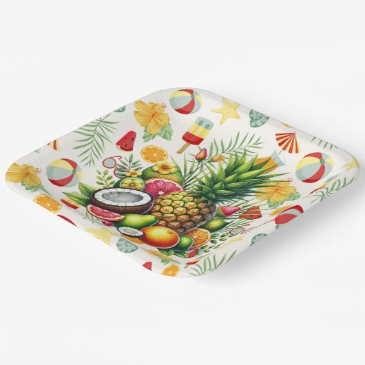 Beach Party Pappteller (Gewinkelt)